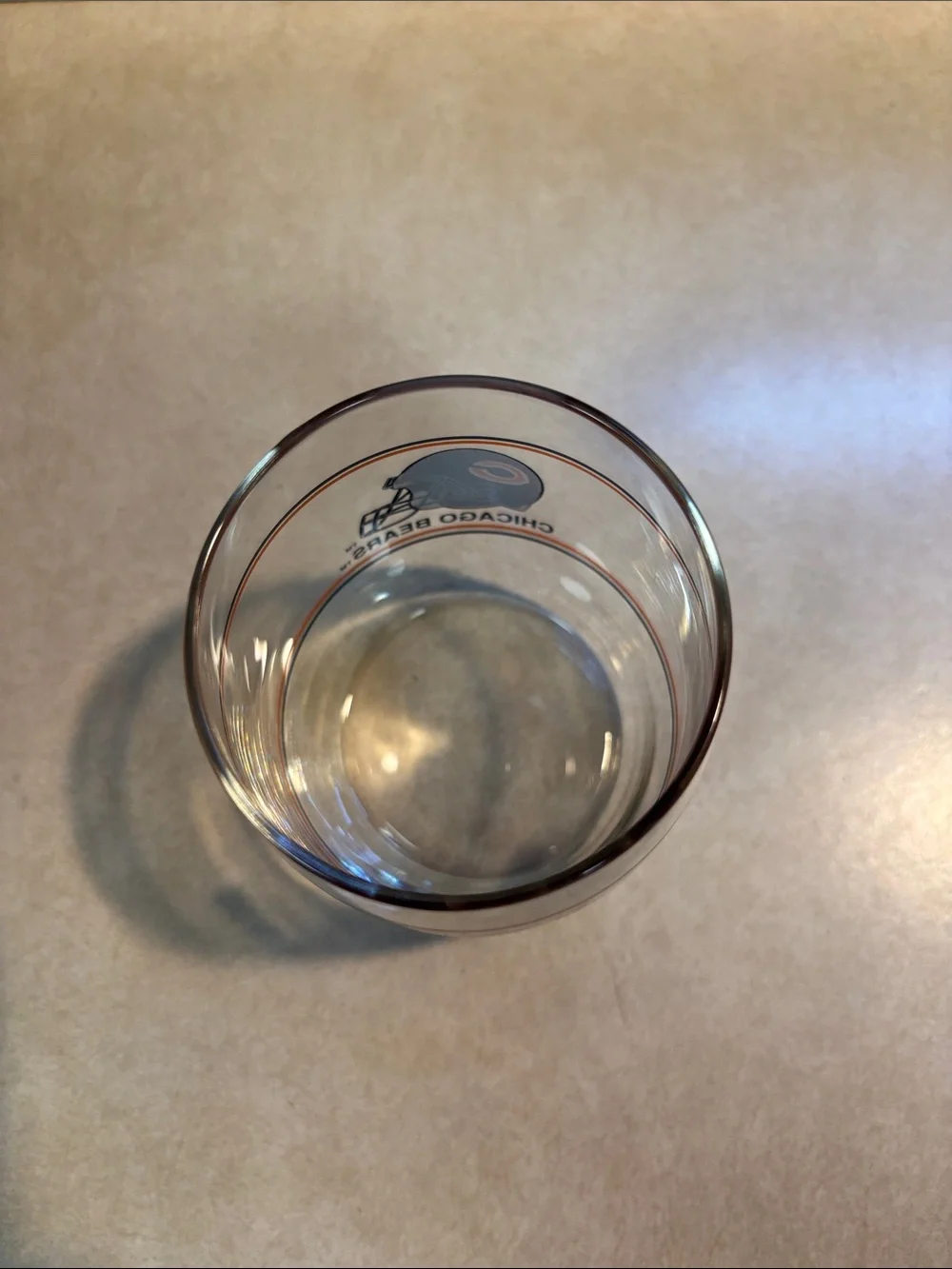 Chicago Bears Clear Glass Tumbler in Navy and Orange
